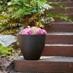 Southern Patio 13 in. x 12 in. Coffee High-Density Resin Egg Planter -Achla Designs Shop coffee southern patio plant pots hdr 012351 1f 1000