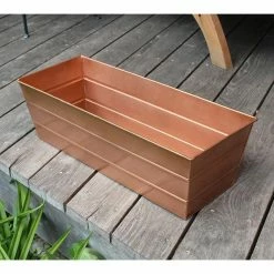 Achla Designs Medium Galvanized Steel Flower Box Planter, 24 in. W Copper Plated 10 Achla Designs Medium Galvanized Steel Flower Box Planter, 24 in. W Copper Plated -Achla Designs Shop copper achla designs planter boxes c 20c 4f 1000