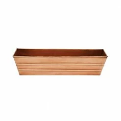 Achla Designs Small Galvanized Steel Flower Box Planter, 22 in. W Copper Plated