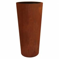 Arcadia Garden Products Contempo 13 in. x 28 in. Corten Steel Round Planter