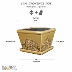 Southern Patio Provence 8 in. x 7 in. Cork Brown Ceramic Indoor Pot (2-Pack) -Achla Designs Shop cork southern patio plant pots crm 030843p2 40 1000