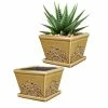 Southern Patio Provence 8 in. x 7 in. Cork Brown Ceramic Indoor Pot (2-Pack) -Achla Designs Shop cork southern patio plant pots crm 030843p2 64 1000