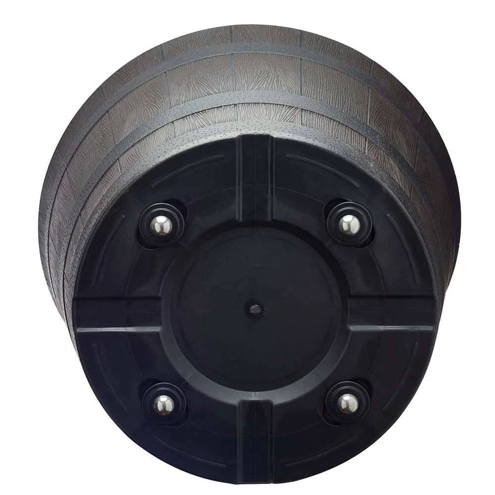 Southern Patio 22.5 in. Dia x 15 in. H Dark Brown High-Density Resin Whiskey Barrel Planter with Wheels 6 Southern Patio 22.5 in. Dia x 15 in. H Dark Brown High-Density Resin Whiskey Barrel Planter with Wheels - Image 4