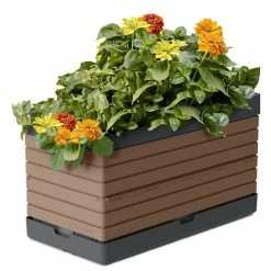 Southern Patio FlexSpace 22 in. x 11 in. x 13 in. Dark Brown Resin Modular Raised Garden Bed -Achla Designs Shop dark brown southern patio elevated garden beds hdr 090403 44 1000