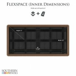 Southern Patio FlexSpace 22 in. x 11 in. x 13 in. Dark Brown Resin Modular Raised Garden Bed -Achla Designs Shop dark brown southern patio elevated garden beds hdr 090403 4f 1000