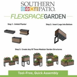 Southern Patio FlexSpace 22 in. x 11 in. x 13 in. Dark Brown Resin Modular Raised Garden Bed -Achla Designs Shop dark brown southern patio elevated garden beds hdr 090403 66 1000