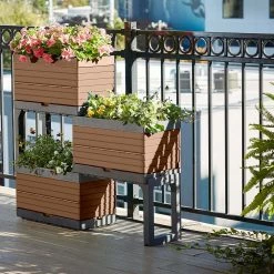 Southern Patio FlexSpace 22 in. x 11 in. x 13 in. Dark Brown Resin Modular Raised Garden Bed -Achla Designs Shop dark brown southern patio elevated garden beds hdr 090403 a0 1000