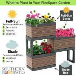 Southern Patio FlexSpace 22 in. x 11 in. x 13 in. Dark Brown Resin Modular Raised Garden Bed -Achla Designs Shop dark brown southern patio elevated garden beds hdr 090403 c3 1000