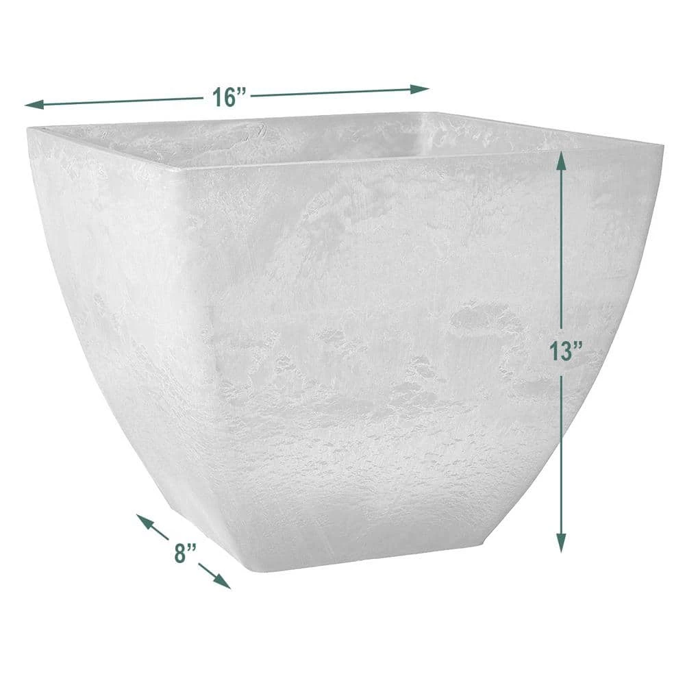 Arcadia Garden Products Simplicity Square 16 in. x 16 in. x 13 in. Dark Charcoal PSW Pot 7 Arcadia Garden Products Simplicity Square 16 in. x 16 in. x 13 in. Dark Charcoal PSW Pot - Image 5