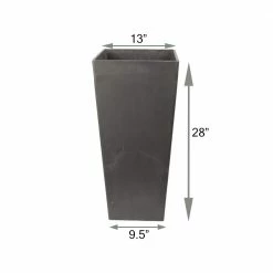 Arcadia Garden Products Contempo Tall Square 13 in. x 13 in. x 28 in. Dark Charcoal PSW Pot -Achla Designs Shop dark charcoal arcadia garden products plant pots fs32dc 1f 1000