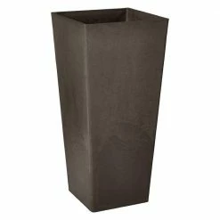 Arcadia Garden Products Contempo Tall Square 13 in. x 13 in. x 28 in. Dark Charcoal PSW Pot