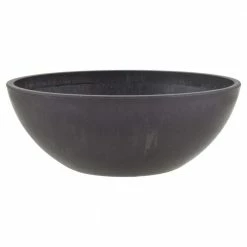 Arcadia Garden Products Garden Bowl 8 in. x 3 in. Dark Charcoal PSW Pot