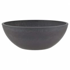 Arcadia Garden Products Garden Bowl 10 in. x 3 in. Dark Charcoal Composite PSW Pot