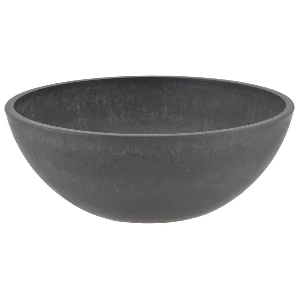 Arcadia Garden Products Garden Bowl 10 in. x 3 in. Dark Charcoal Composite PSW Pot 4 Arcadia Garden Products Garden Bowl 10 in. x 3 in. Dark Charcoal Composite PSW Pot - Image 2