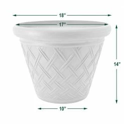 Arcadia Garden Products Basket Weave 18 in. x 14 in. Dark Charcoal PSW Pot -Achla Designs Shop dark charcoal arcadia garden products plant pots mb46dc 1f 1000