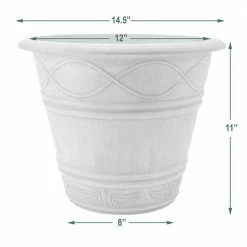 Arcadia Garden Products Western Weave 14-1/2 in. x 11 in. Dark Charcoal Composite PSW Pot -Achla Designs Shop dark charcoal arcadia garden products plant pots me36dc 1f 1000