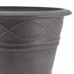 Arcadia Garden Products Western Weave 14-1/2 in. x 11 in. Dark Charcoal Composite PSW Pot -Achla Designs Shop dark charcoal arcadia garden products plant pots me36dc 4f 1000