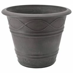 Arcadia Garden Products Western Weave 14-1/2 in. x 11 in. Dark Charcoal Composite PSW Pot -Achla Designs Shop dark charcoal arcadia garden products plant pots me36dc c3 1000