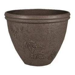Arcadia Garden Products Vine 15 in. x 12 in. Dark Charcoal PSW Pot