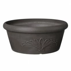 Arcadia Garden Products 10 in. x 3-1/2 in. Dark Charcoal PSW Bulb Pan Pot