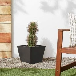 Arcadia Garden Products Simplicity Square 12 in. x 10 in. Dark Charcoal PSW Pot -Achla Designs Shop dark charcoal arcadia garden products plant pots uf31dc 1f 1000