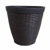 Southern Patio Jamaica Wicker Large 15 in. x 14 in. Dark Coffee High-Density Resin Planter -Achla Designs Shop dark coffee southern patio plant pots hdr 054764 64 1000