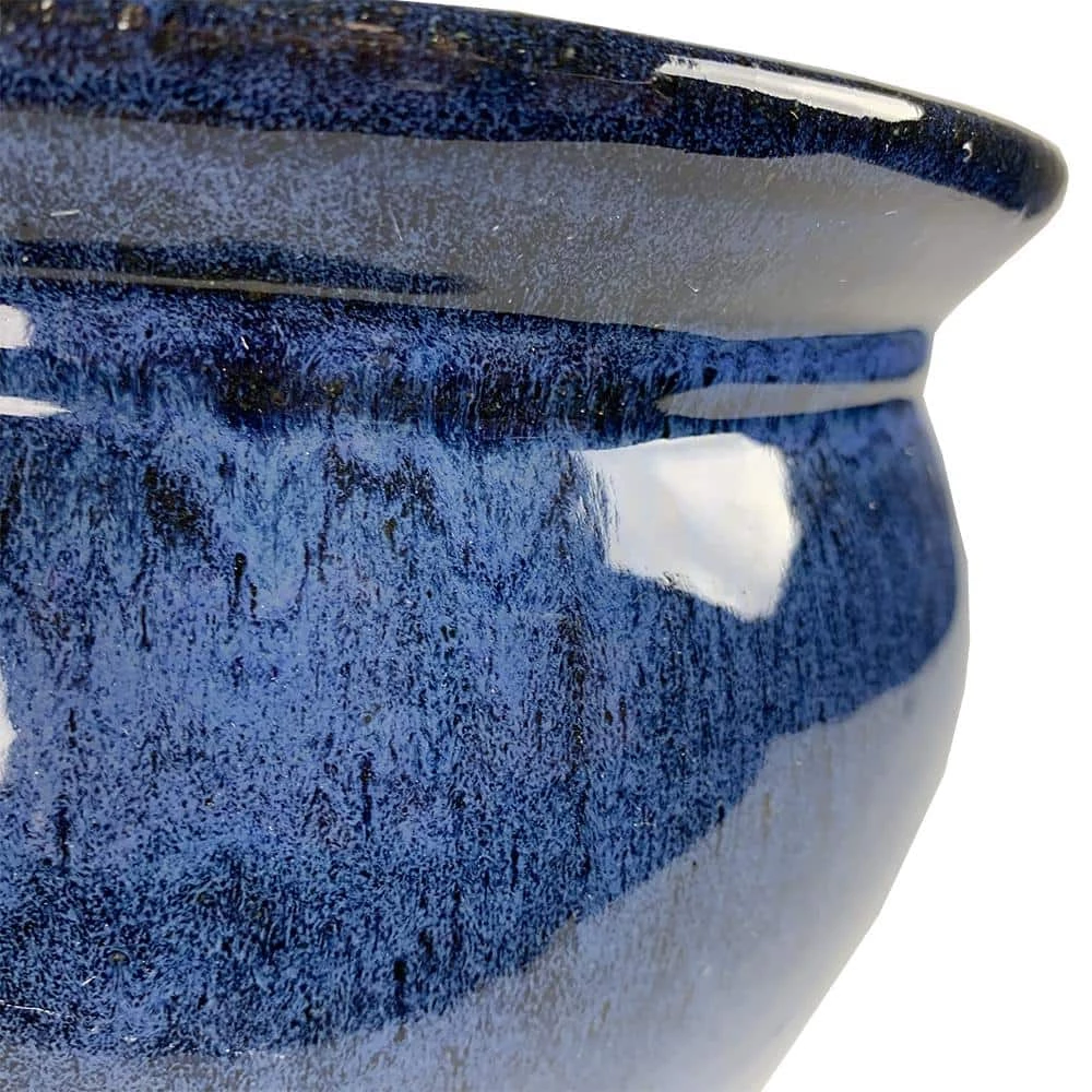 Southern Patio Wisteria 11.81 in. x 10.24 in. Dripping Blue Ceramic Pot 5 Southern Patio Wisteria 11.81 in. x 10.24 in. Dripping Blue Ceramic Pot - Image 3