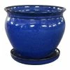 Southern Patio Wisteria 11.81 in. x 10.24 in. Dripping Blue Ceramic Pot -Achla Designs Shop dripping blue southern patio plant pots crm 031093 64 1000