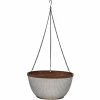 Southern Patio Westlake 12.5 in. Silver with Bronze Trim High-Density Resin Hanging Basket Planter -Achla Designs Shop galvanized southern patio hanging planters hdr 054801 64 1000