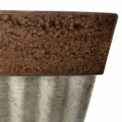 Southern Patio Westlake Large 16 in. x 16 in. Silver with Bronze Trim High-Density Resin Square Planter -Achla Designs Shop galvanized southern patio plant pots hdr 046851 1d 1000