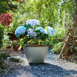 Southern Patio Westlake Large 20.5 in. x 15 in. Silver with Bronze Trim High-Density Resin Planter -Achla Designs Shop galvanized southern patio plant pots hdr 046868 44 1000