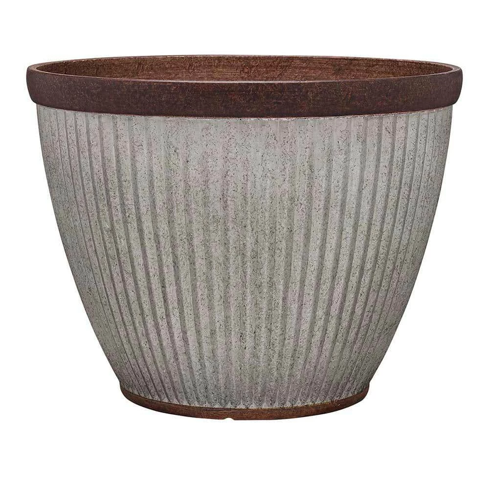 Southern Patio Westlake 10 in. x 7.4 in. Galvanized Rustic High-Density Resin Planter 3 Southern Patio Westlake 10 in. x 7.4 in. Galvanized Rustic High-Density Resin Planter