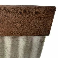 Southern Patio Rustic Resin Outdoor Planter Urn with Square Rustic Box Flower Pot -Achla Designs Shop galvanized southern patio plant pots spat hdr 046868 spat hdr 046851 44 1000
