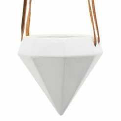 Arcadia Garden Products Diamond 4-1/2 in. x 4-1/2 in. Gloss White Ceramic Hanging Planter -Achla Designs Shop gloss arcadia garden products hanging planters ap12w c3 1000