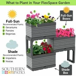 Southern Patio FlexSpace 22 in. x 11 in. x 13 in. Gray Resin Modular Raised Garden Bed -Achla Designs Shop gray southern patio elevated garden beds hdr 076650 c3 1000