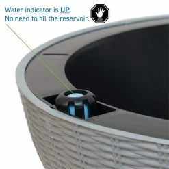 Southern Patio Magic Pot 13 in. x 13 in. Gray Resin Self-Watering High-Density Hanging Basket Planter -Achla Designs Shop gray southern patio hanging planters hdr 091318 1f 1000