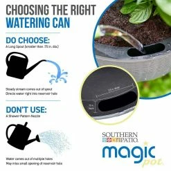 Southern Patio Magic Pot 13 in. x 13 in. Gray Resin Self-Watering High-Density Hanging Basket Planter -Achla Designs Shop gray southern patio hanging planters hdr 091318 66 1000