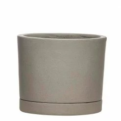 Southern Patio Italio 6.3 in. x 5.2 in. Gray Concrete Indoor Planter