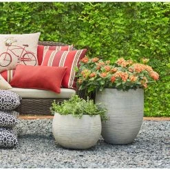 Southern Patio Unearthed Large 16 in. x 11 in. Fiberglass Bowl Planter -Achla Designs Shop gray southern patio plant pots grc 081708 1d 1000