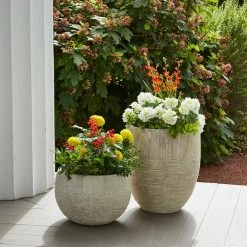 Southern Patio Unearthed Large 16 in. x 11 in. Fiberglass Bowl Planter -Achla Designs Shop gray southern patio plant pots grc 081708 4f 1000