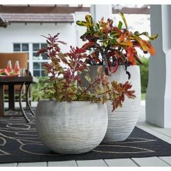Southern Patio Unearthed Large 16 in. x 11 in. Fiberglass Bowl Planter -Achla Designs Shop gray southern patio plant pots grc 081708 a0 1000