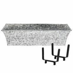 Achla Designs 24 in. W Green Patina Metal Handrail Flowerbox Bracket Kit for 2 in. x 4 in. Rail