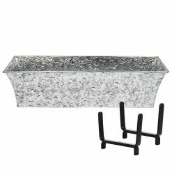 Achla Designs 24 in. W Green Patina Metal Handrail Flowerbox Bracket Kit for 2 in. x 6 in. Rail