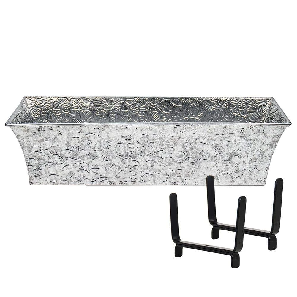 Achla Designs 24 in. W Green Patina Metal Handrail Flowerbox Bracket Kit for 2 in. x 6 in. Rail 3 Achla Designs 24 in. W Green Patina Metal Handrail Flowerbox Bracket Kit for 2 in. x 6 in. Rail