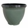 Southern Patio Heritage Large 18 in. x 14.4 in. Green High-Density Resin Planter -Achla Designs Shop green southern patio plant pots hdr 077046a 64 1000