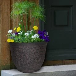 Southern Patio Cronus Large 17.5 in. x 13.7 in. Hot Coal High-Density Resin Planter -Achla Designs Shop hot coal southern patio plant pots hdr 012160 1f 1000