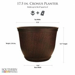 Southern Patio Cronus Large 17.5 in. x 13.7 in. Hot Coal High-Density Resin Planter -Achla Designs Shop hot coal southern patio plant pots hdr 012160 40 1000