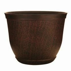 Southern Patio Cronus Large 17.5 in. x 13.7 in. Hot Coal High-Density Resin Planter
