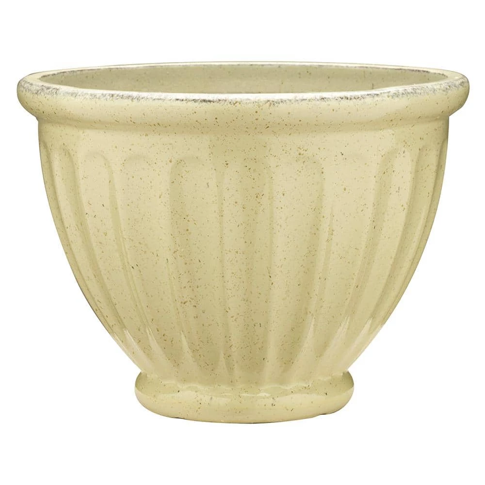 Southern Patio Caylo 10 in. x 7.33 in. Irish Cream Resin Composite Glaze Planter 3 Southern Patio Caylo 10 in. x 7.33 in. Irish Cream Resin Composite Glaze Planter