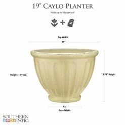 Southern Patio 15 in. Caylo Planter 19 in. Caylo Planter 16 in. Sydney Bowl Resin Composite Patio Pack (Pack of 3) -Achla Designs Shop irish cream southern patio plant pots hdp 046967pp 40 1000
